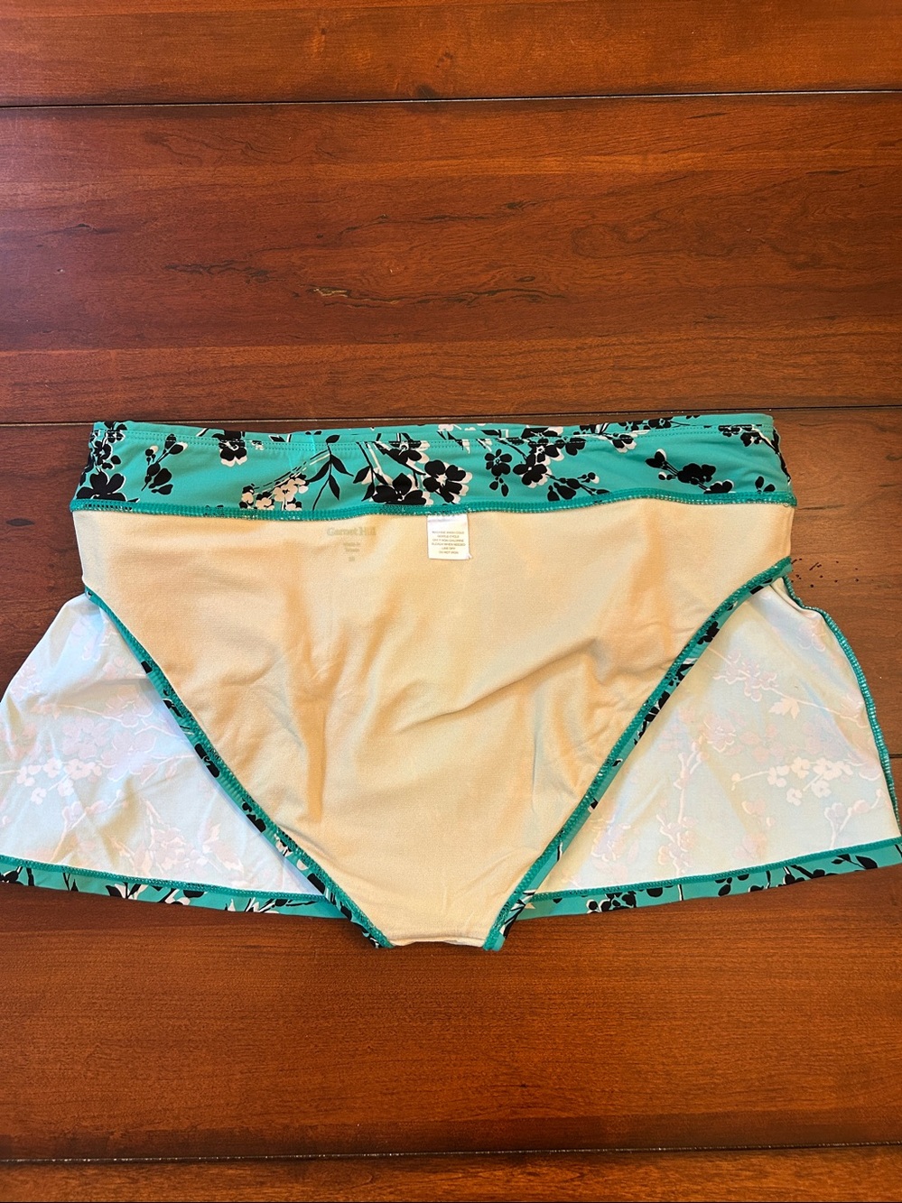 Garnet Hill Women’s Floral Tankini Set in Aqua Swim Top & Skirt size 10 - Picture 10 of 16